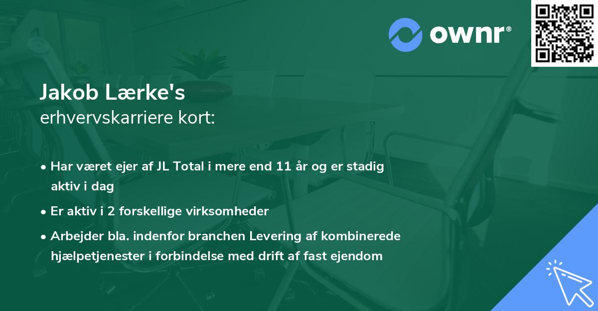 Jakob Lærke's erhvervskarriere kort
