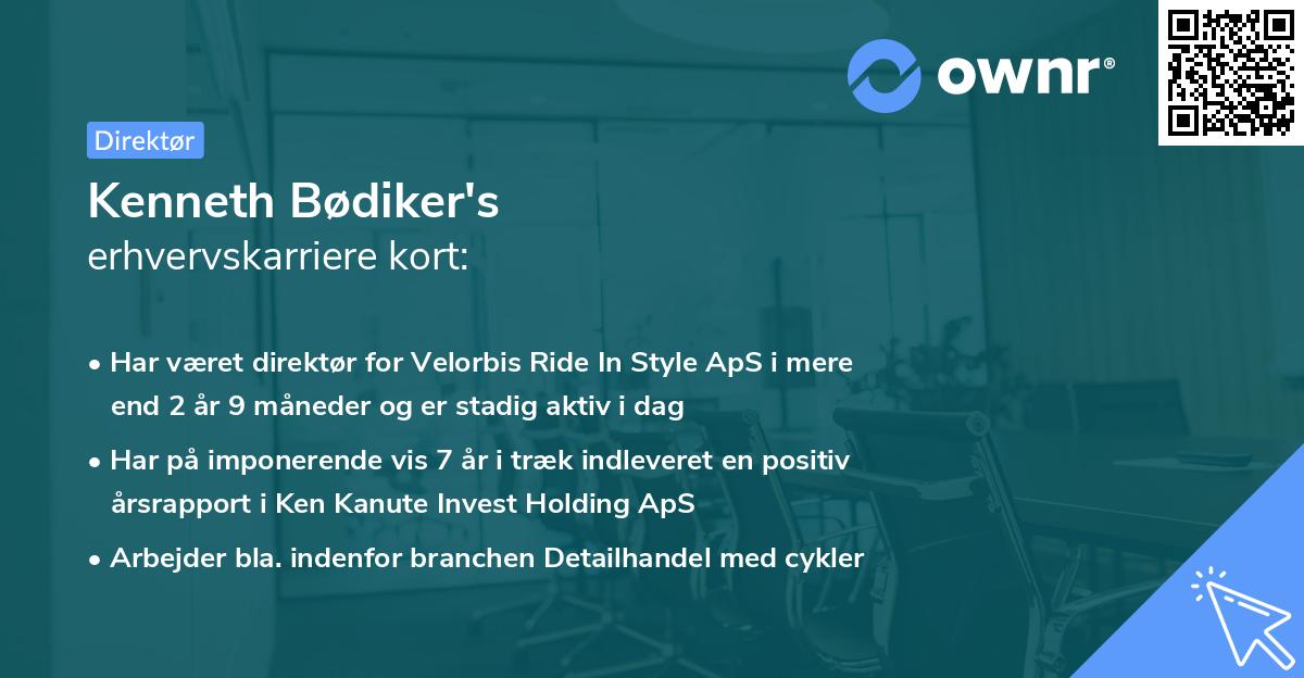 Kenneth Bødiker's erhvervskarriere kort