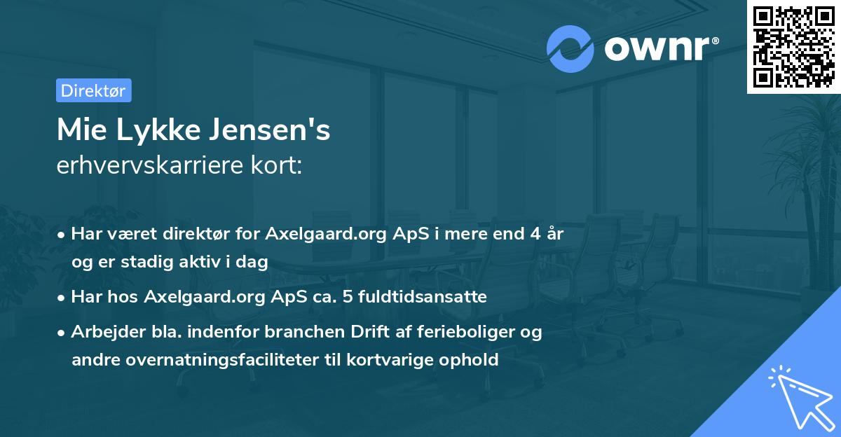 Mie Lykke Jensen's erhvervskarriere kort