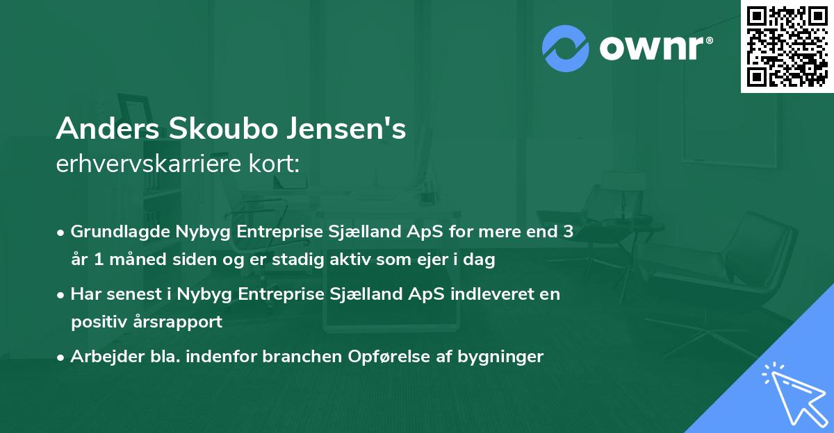 Anders Skoubo Jensen's erhvervskarriere kort
