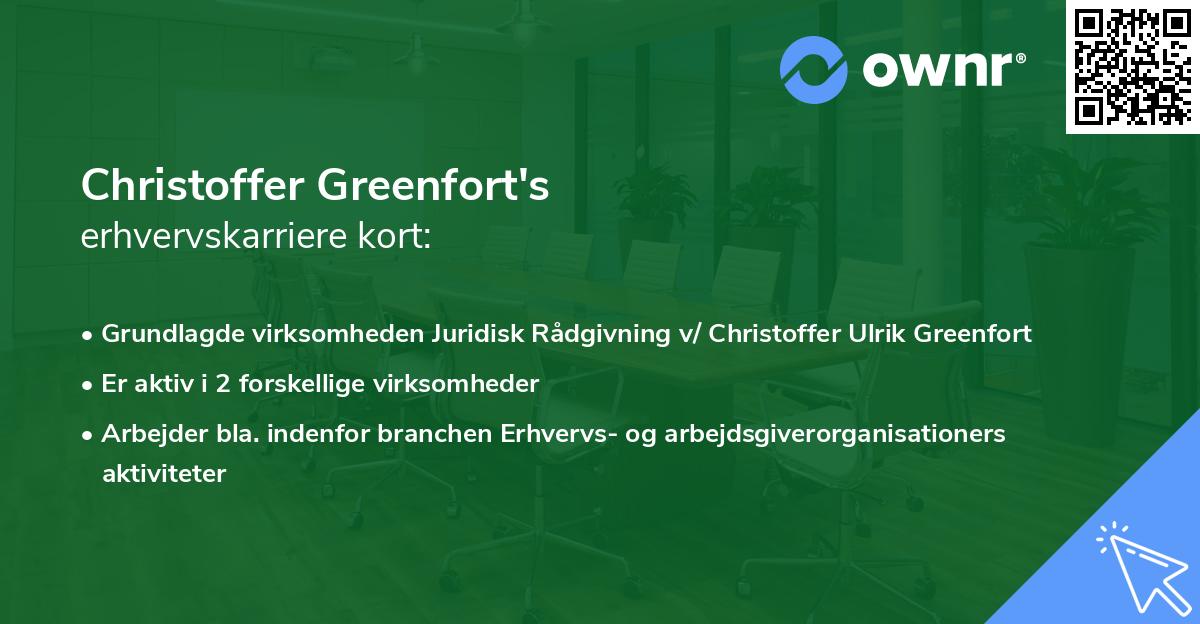 Christoffer Greenfort's erhvervskarriere kort