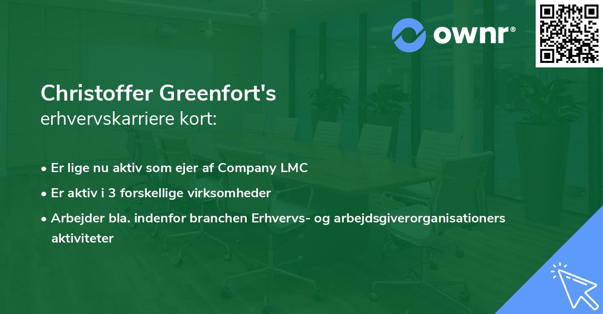 Christoffer Greenfort's erhvervskarriere kort