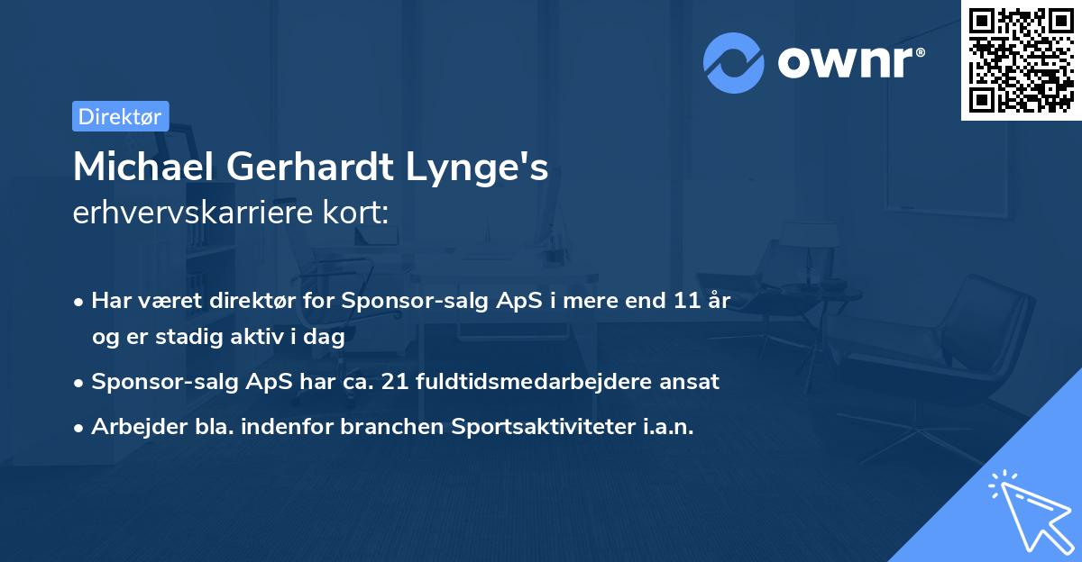 Michael Gerhardt Lynge's erhvervskarriere kort