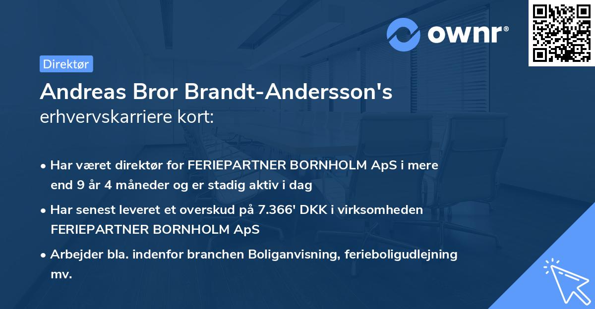 Andreas Bror Brandt-Andersson's erhvervskarriere kort
