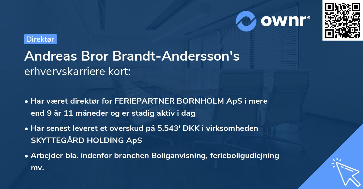 Andreas Bror Brandt-Andersson's erhvervskarriere kort