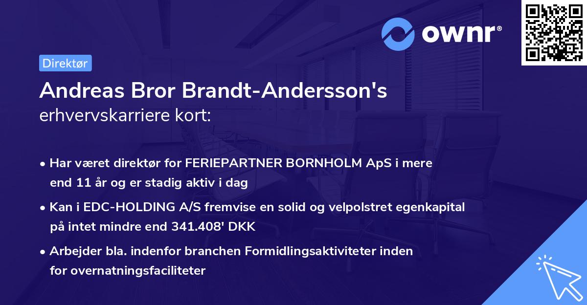 Andreas Bror Brandt-Andersson's erhvervskarriere kort