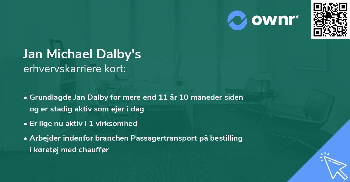 Jan Michael Dalby's erhvervskarriere kort