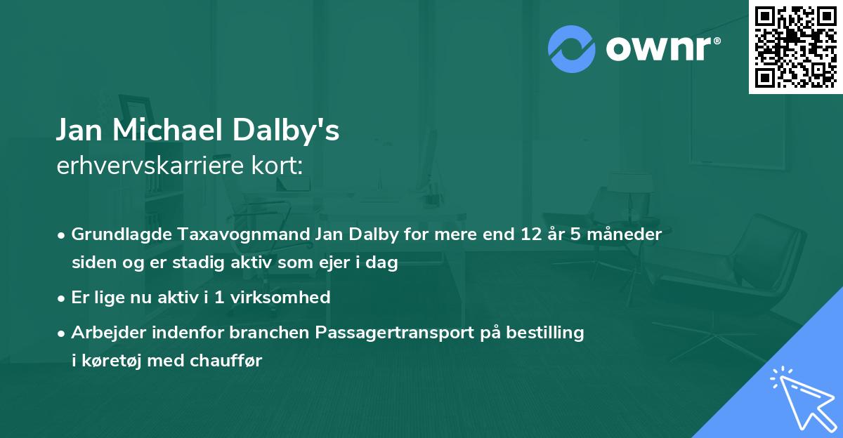 Jan Michael Dalby's erhvervskarriere kort