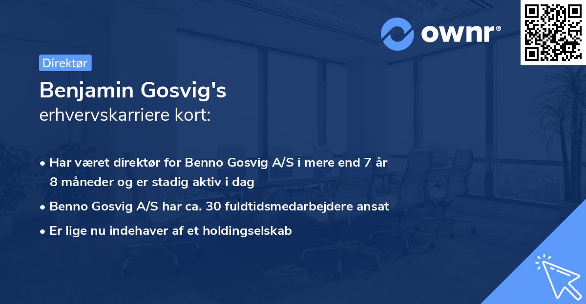 Benjamin Gosvig's erhvervskarriere kort