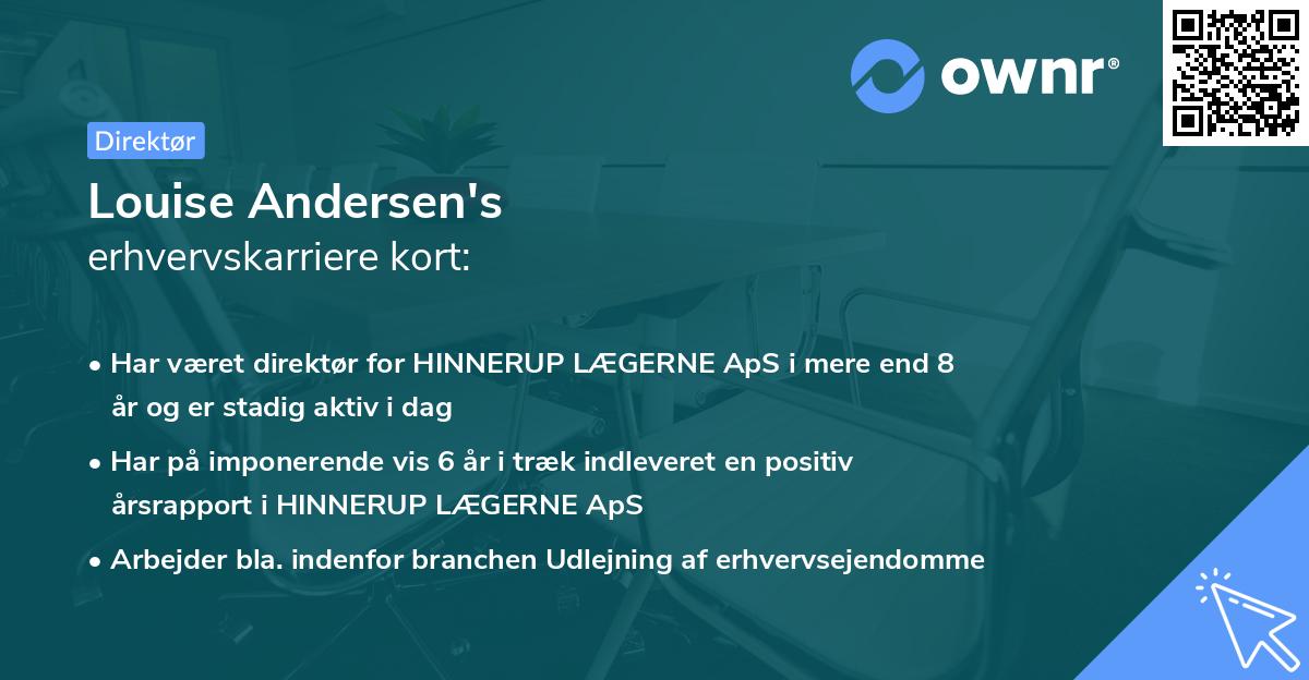Louise Andersen's erhvervskarriere kort