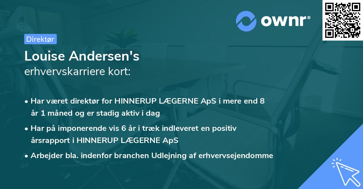 Louise Andersen's erhvervskarriere kort