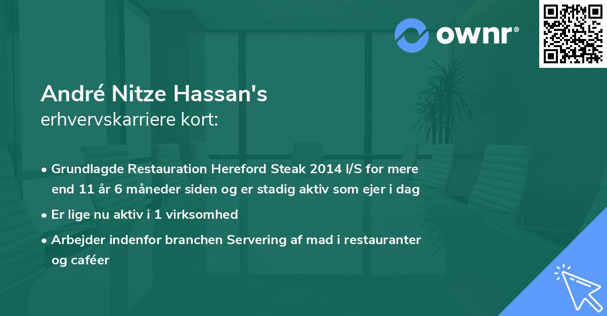 André Nitze Hassan's erhvervskarriere kort