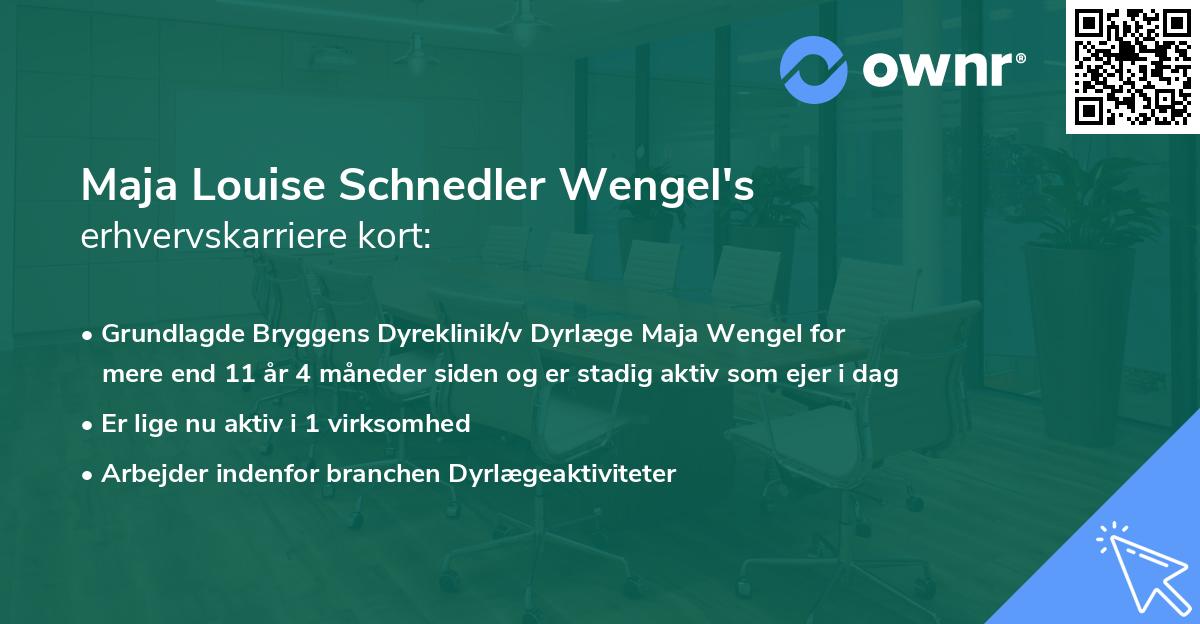 Maja Louise Schnedler Wengel's erhvervskarriere kort