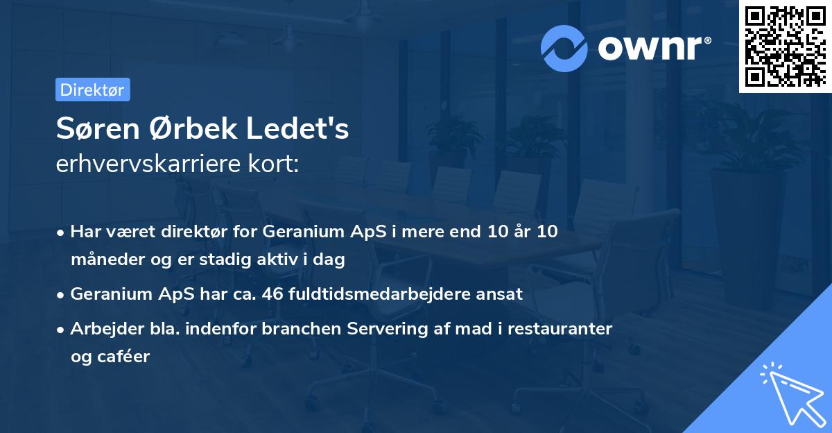 Søren Ørbek Ledet's erhvervskarriere kort