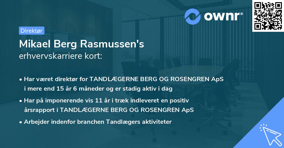 Mikael Berg Rasmussen's erhvervskarriere kort