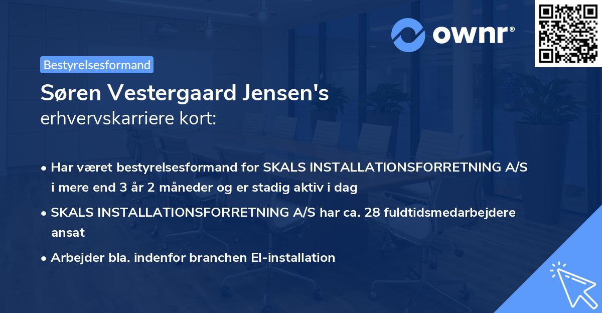 Søren Vestergaard Jensen's erhvervskarriere kort