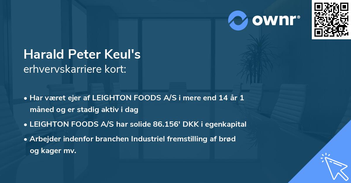 Harald Peter Keul's erhvervskarriere kort