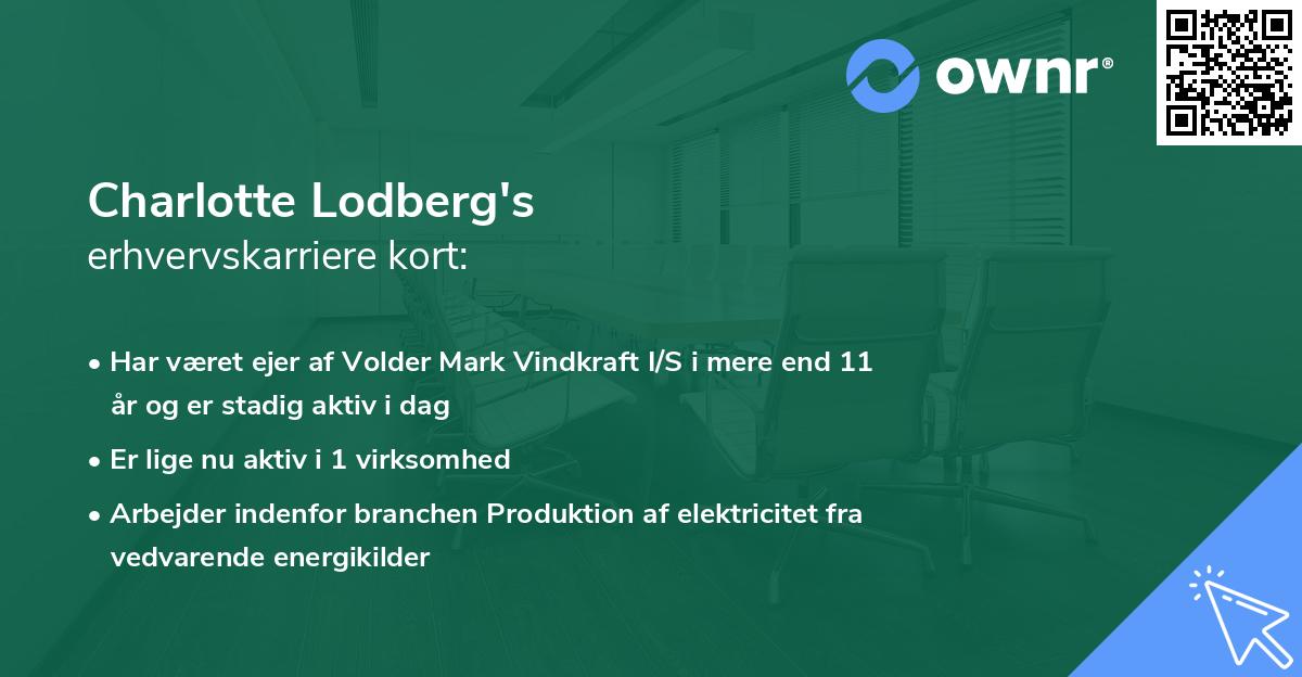 Charlotte Lodberg's erhvervskarriere kort