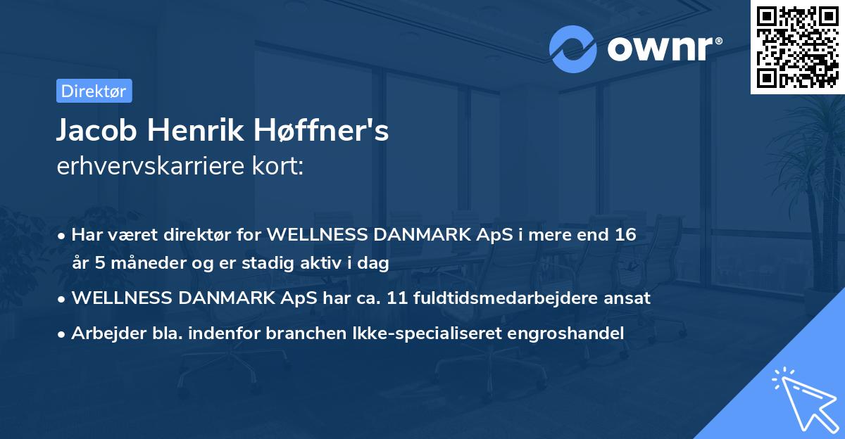 Jacob Henrik Høffner's erhvervskarriere kort