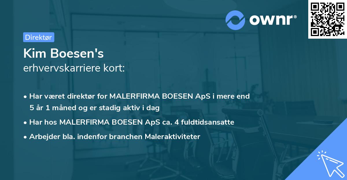 Kim Boesen's erhvervskarriere kort