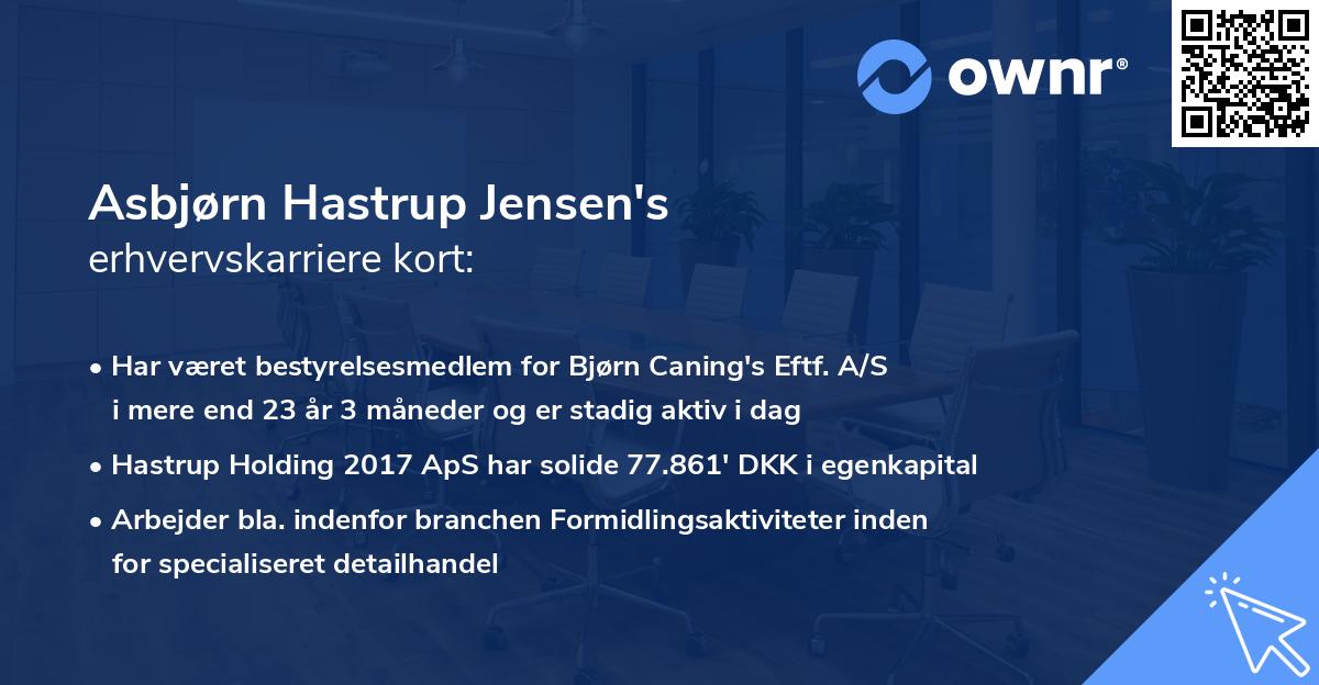 Asbjørn Hastrup Jensen's erhvervskarriere kort