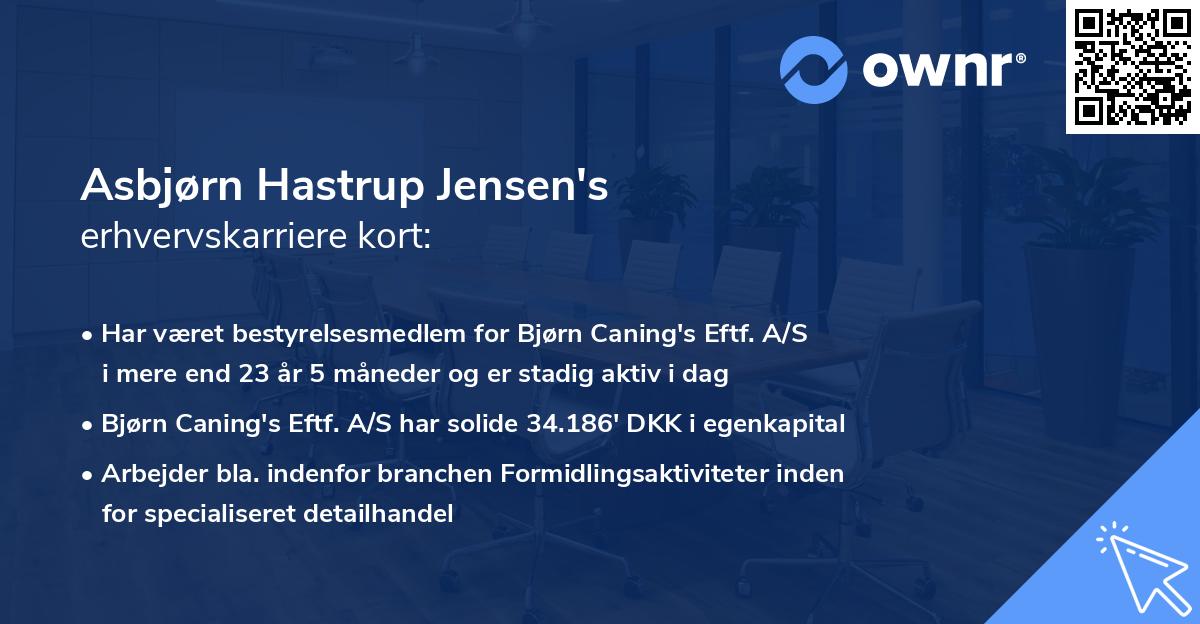 Asbjørn Hastrup Jensen's erhvervskarriere kort