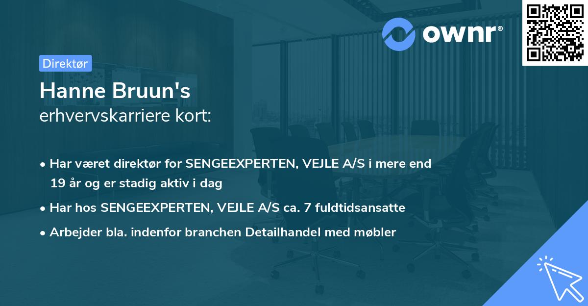 Hanne Bruun's erhvervskarriere kort