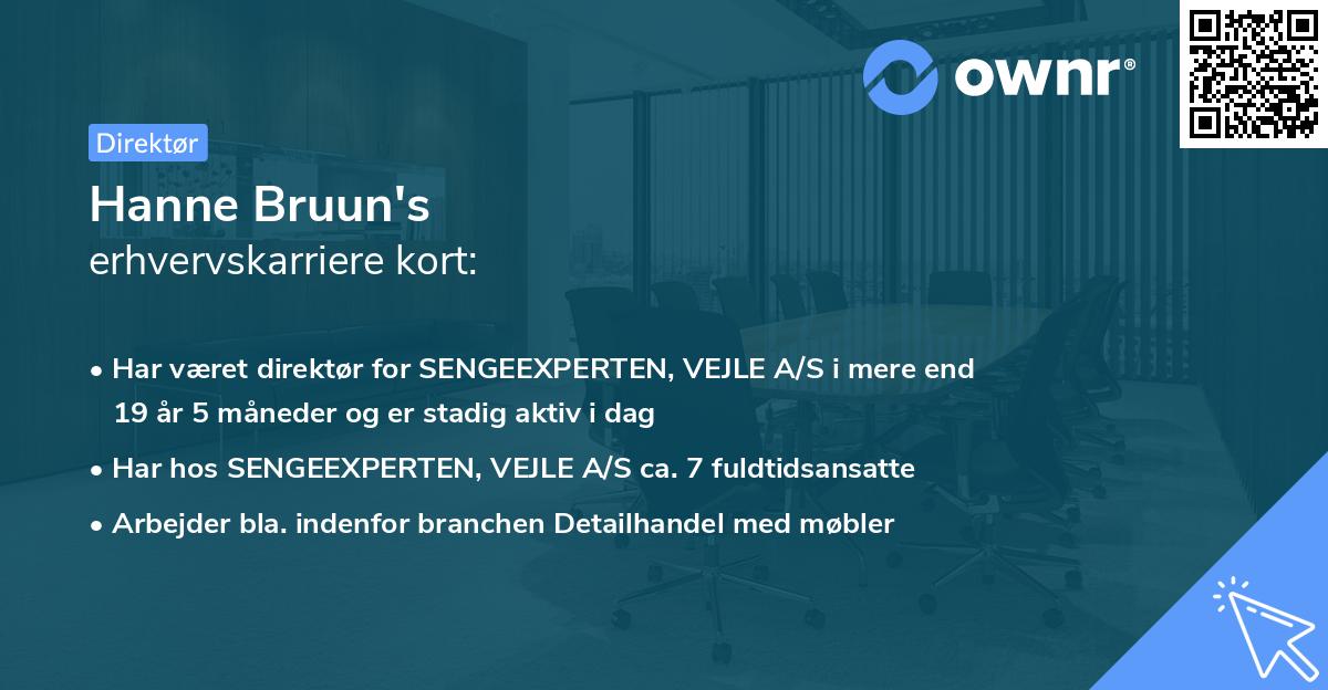Hanne Bruun's erhvervskarriere kort