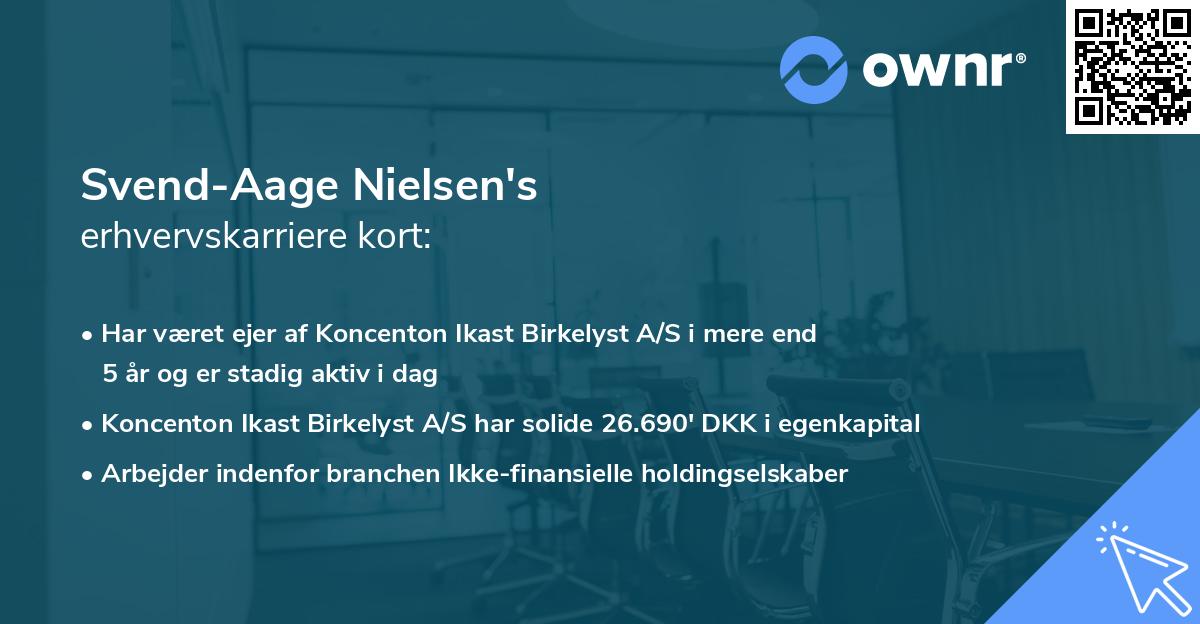 Svend-Aage Nielsen's erhvervskarriere kort