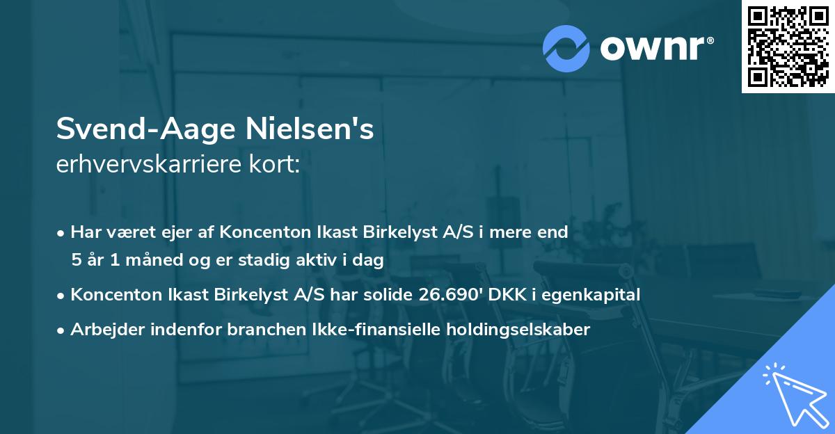 Svend-Aage Nielsen's erhvervskarriere kort