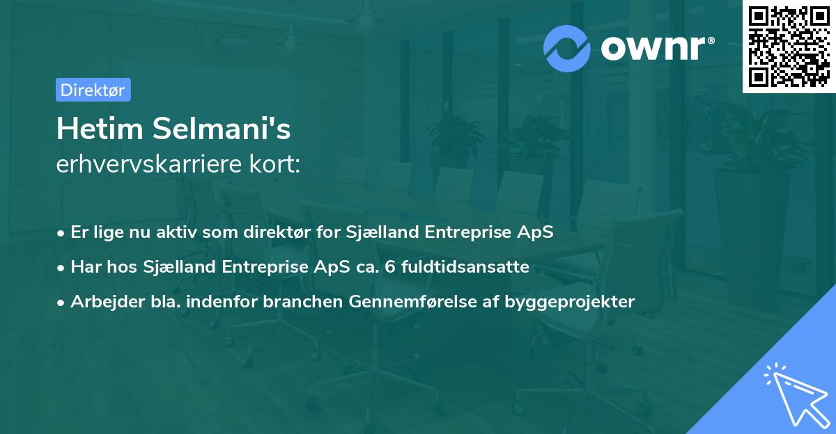 Hetim Selmani's erhvervskarriere kort