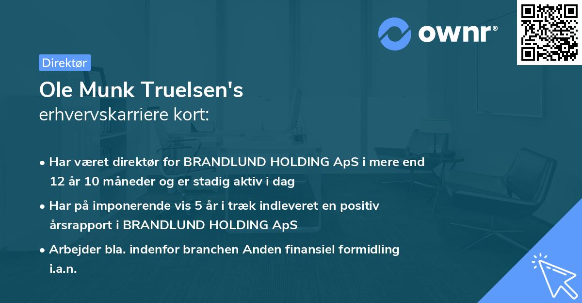 Ole Munk Truelsen's erhvervskarriere kort