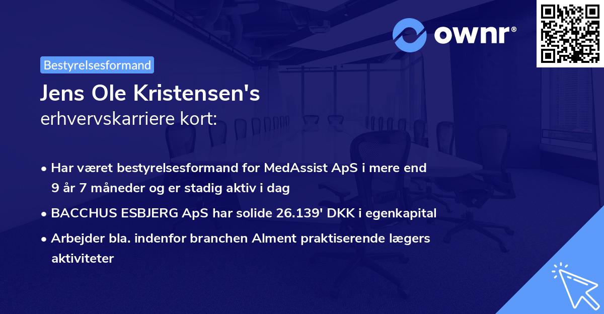 Jens Ole Kristensen's erhvervskarriere kort