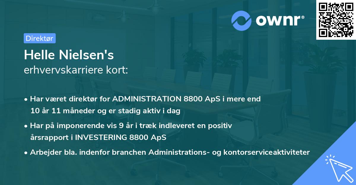Helle Nielsen's erhvervskarriere kort