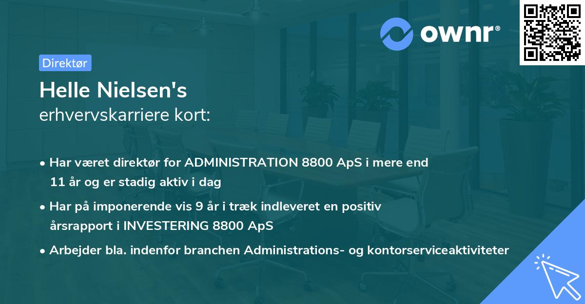 Helle Nielsen's erhvervskarriere kort