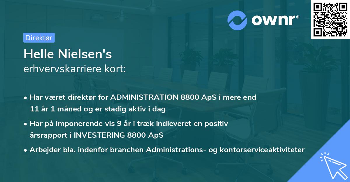Helle Nielsen's erhvervskarriere kort