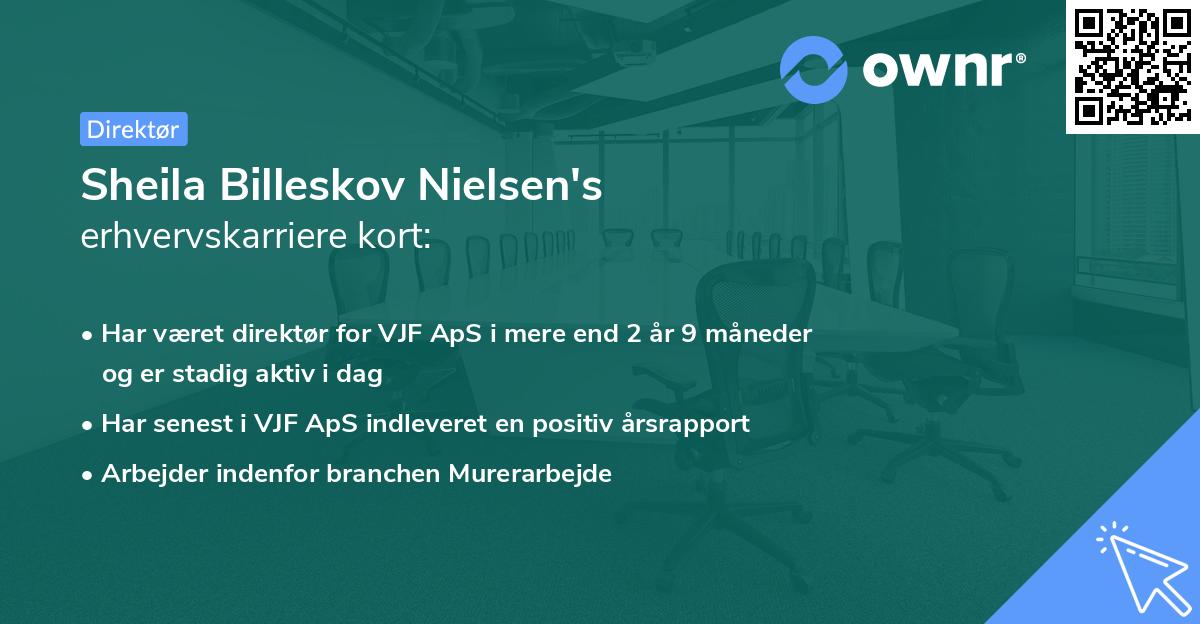 Sheila Billeskov Nielsen's erhvervskarriere kort
