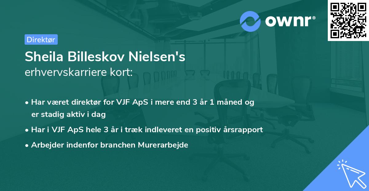 Sheila Billeskov Nielsen's erhvervskarriere kort