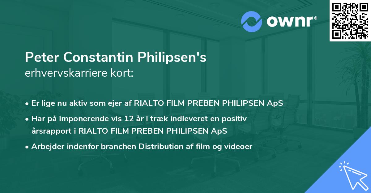 Peter Constantin Philipsen's erhvervskarriere kort