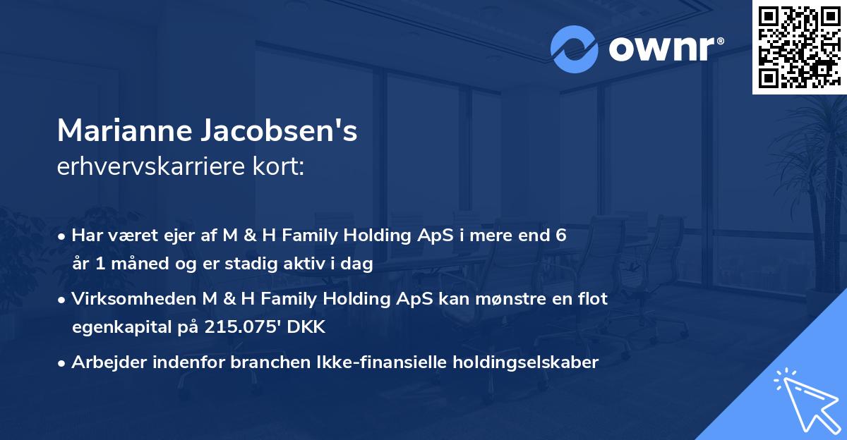 Marianne Jacobsen's erhvervskarriere kort
