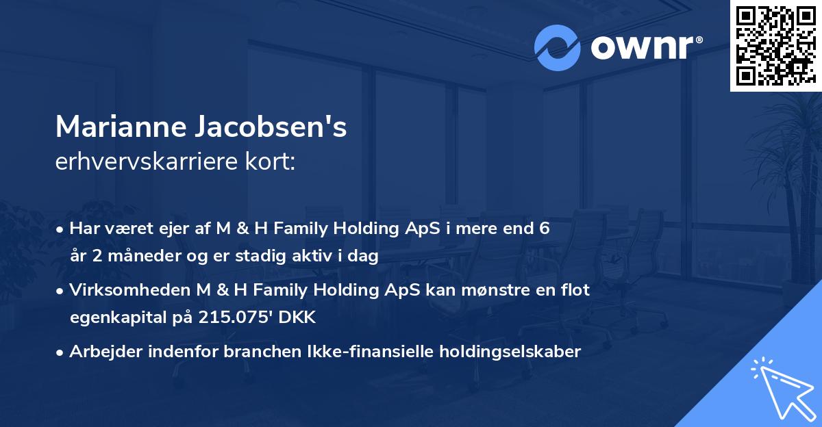 Marianne Jacobsen's erhvervskarriere kort
