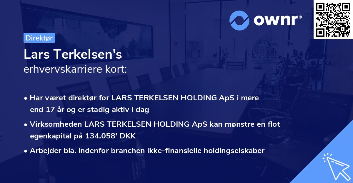 Lars Terkelsen's erhvervskarriere kort