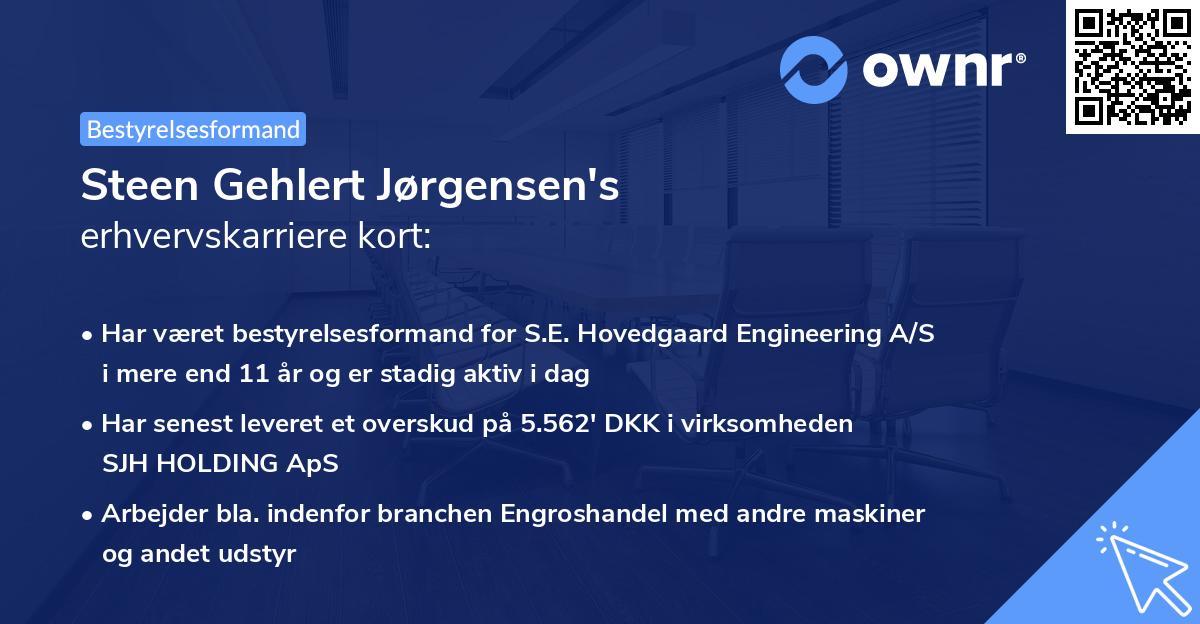 Steen Gehlert Jørgensen's erhvervskarriere kort