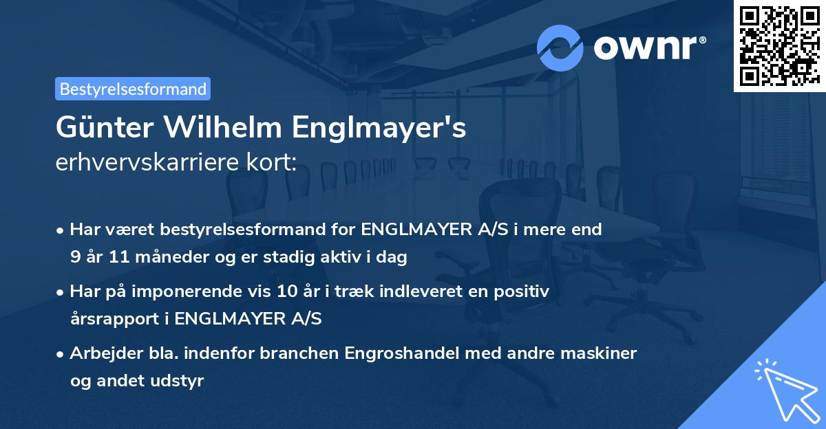 Günter Wilhelm Englmayer's erhvervskarriere kort