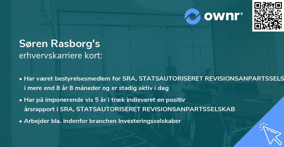 Søren Rasborg's erhvervskarriere kort