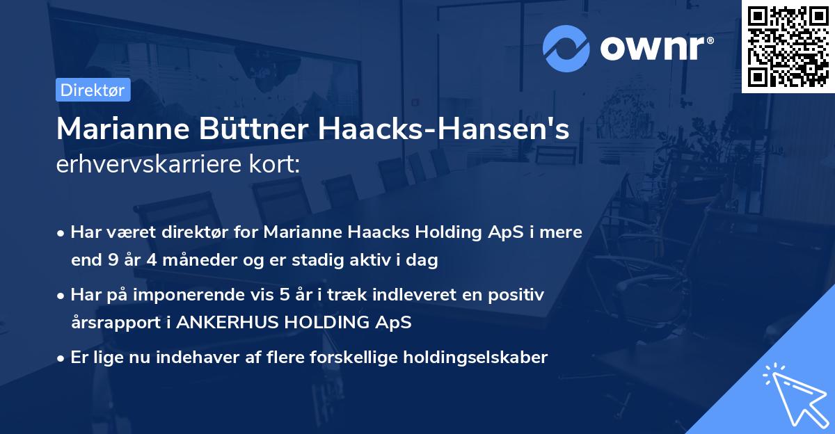 Marianne Büttner Haacks-Hansen's erhvervskarriere kort