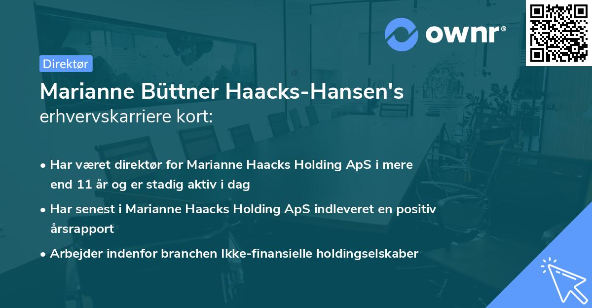 Marianne Büttner Haacks-Hansen's erhvervskarriere kort