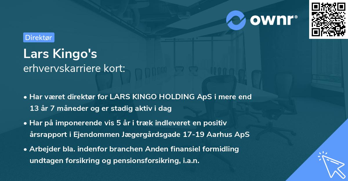 Lars Kingo's erhvervskarriere kort