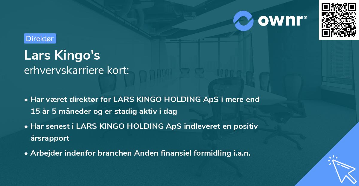 Lars Kingo's erhvervskarriere kort