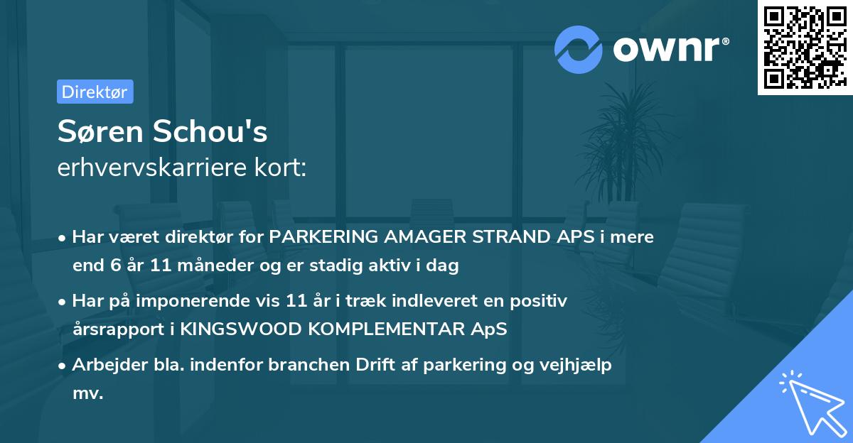 Søren Schou's erhvervskarriere kort